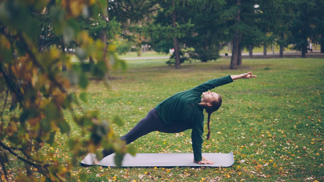 elderly person exercising in park