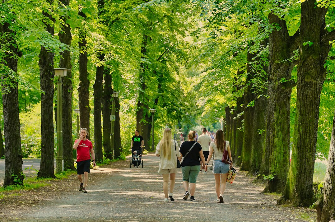 woman walking in park