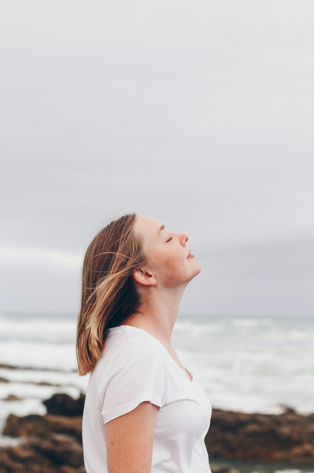 person practicing breathing exercises