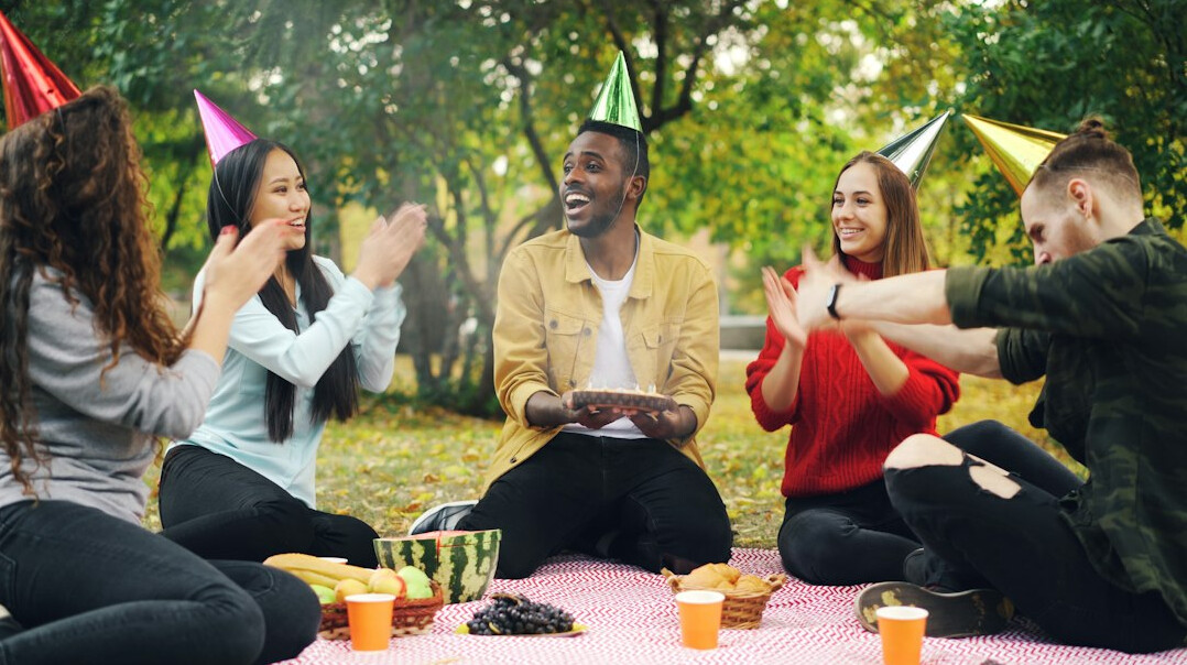 friends gathering outdoors